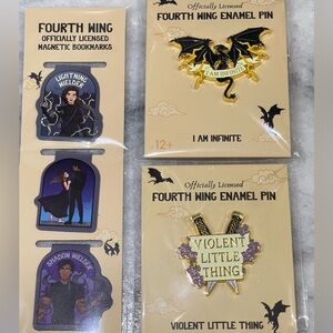 NEW Fourth Wing Enamel Pins & Magnetic Bookmarks Set